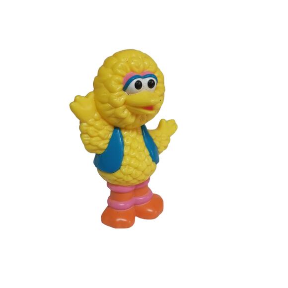 Sesame Street Elmos Big Bird Cake Topper Toy 3" 1996 Waving Jim HensonTYCO - Picture 7 of 10